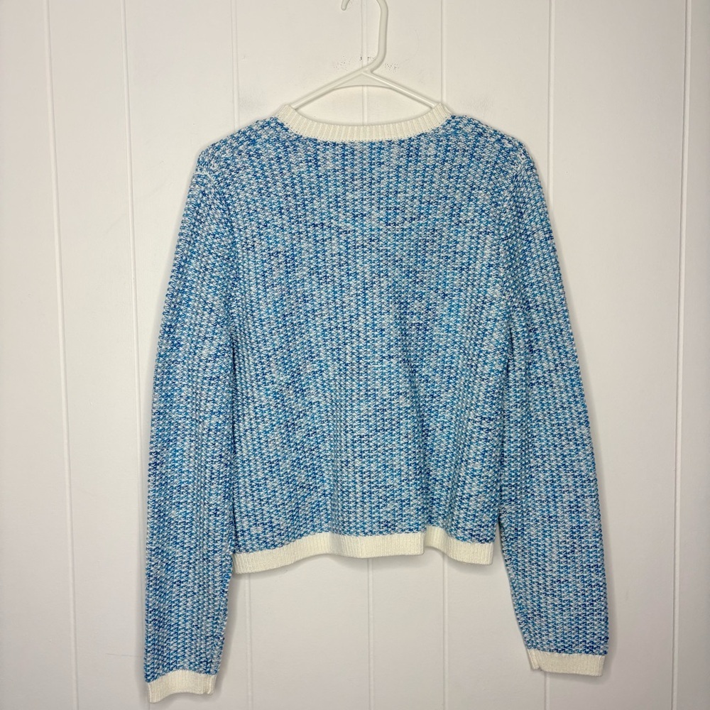 NWOT J. Crew Popcorn-stitch Lady Jacket Cardigan Structured Sweater Blue Large - Picture 10 of 10